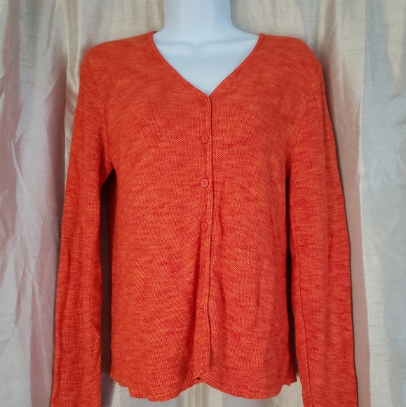 NWOT Sarah Arizona orange knit cardigan Womens Small - Picture 3 of 6